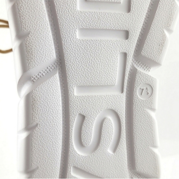 J/SLIDES NYC Women's Knockout Tan White Sneakers Leather Chunky Platform Sz 7.5M - Picture 12 of 13